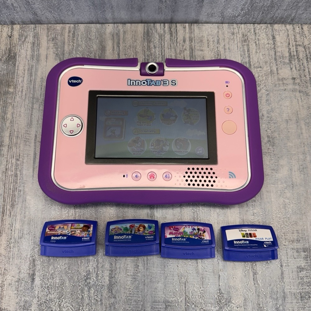 VTech InnoTab 3S Tablet System w/ 5 Cartridges And Silicon Case